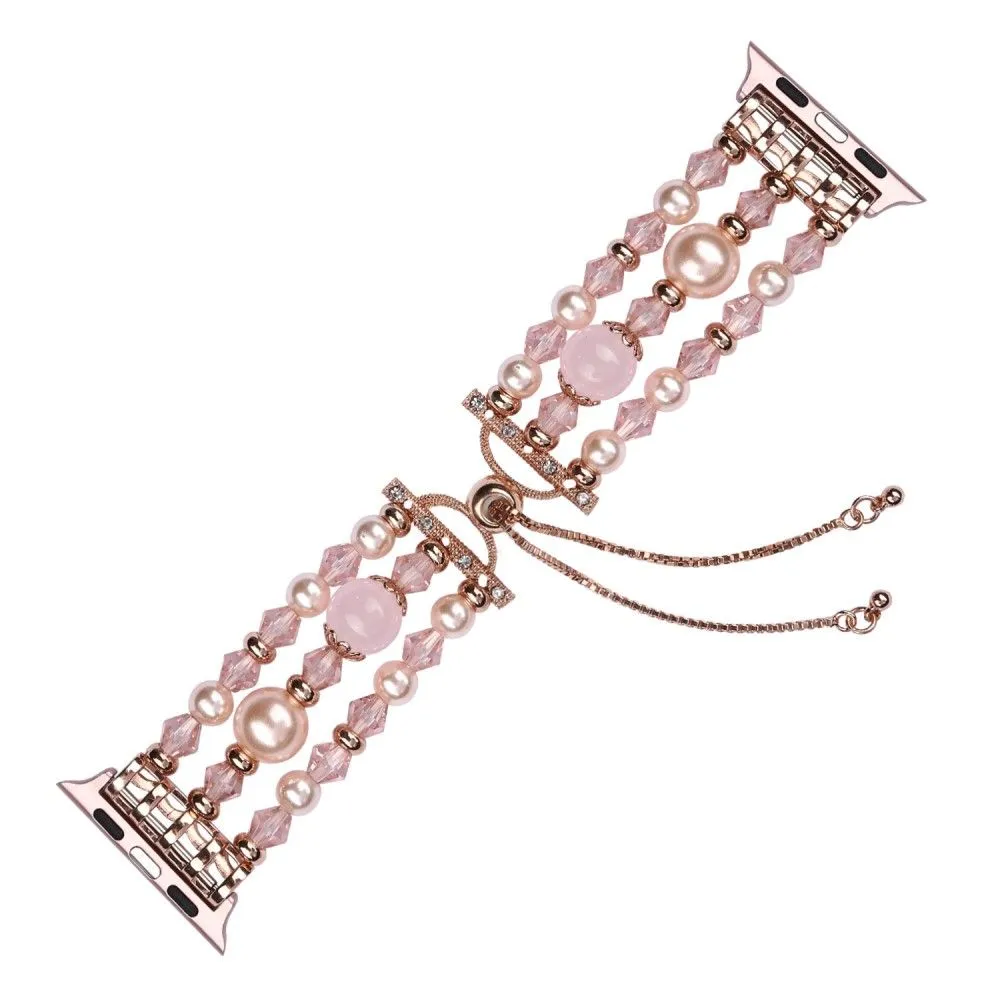 Apple Watch (45mm) stylish agate pearl watch strap - Agate / Pink