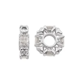 April Birthstone Silver Wheel Charm S348WT