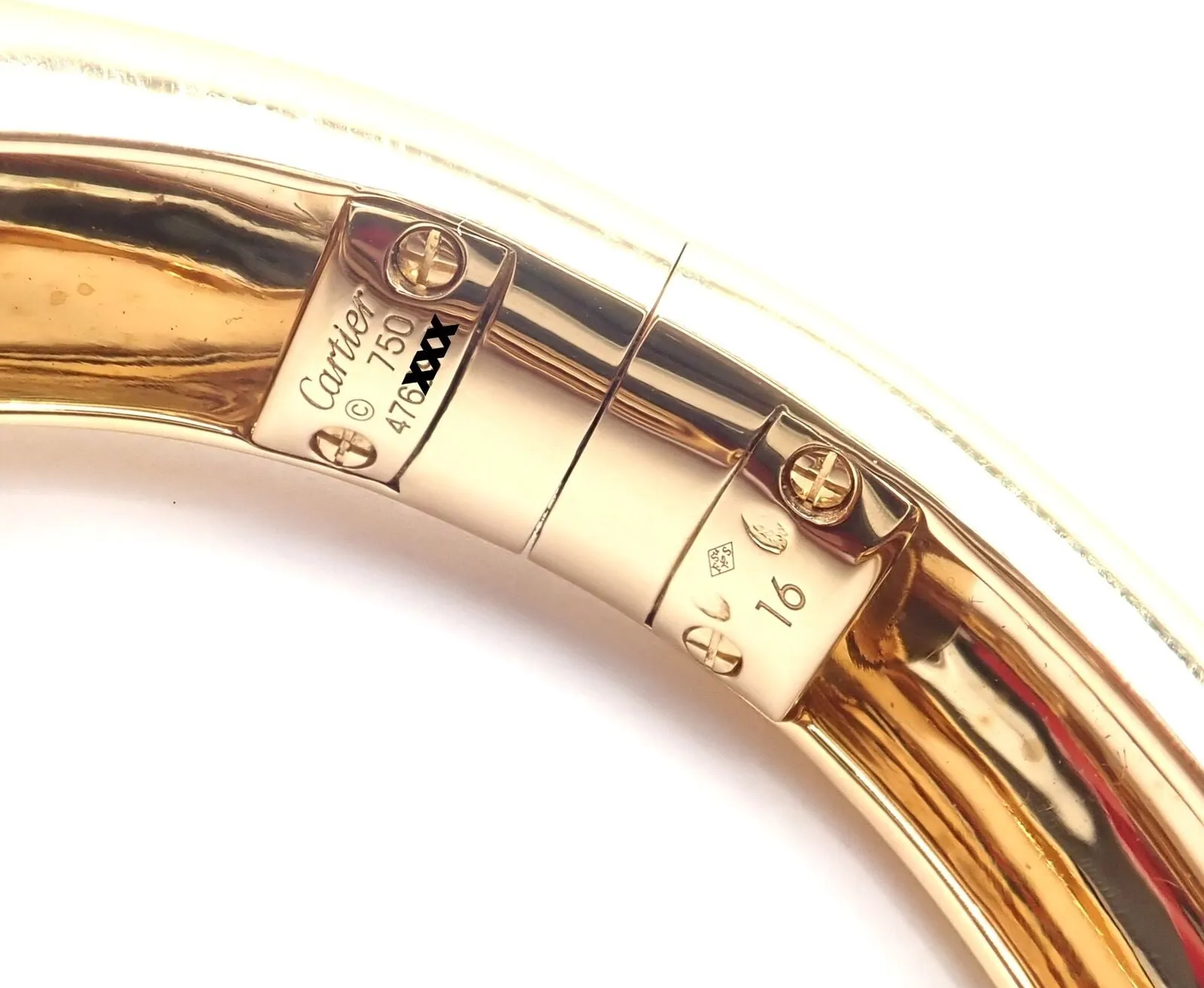 Authentic! Cartier Panther Panthere 18k Yellow Gold Bangle Bracelet Size 16 Cert