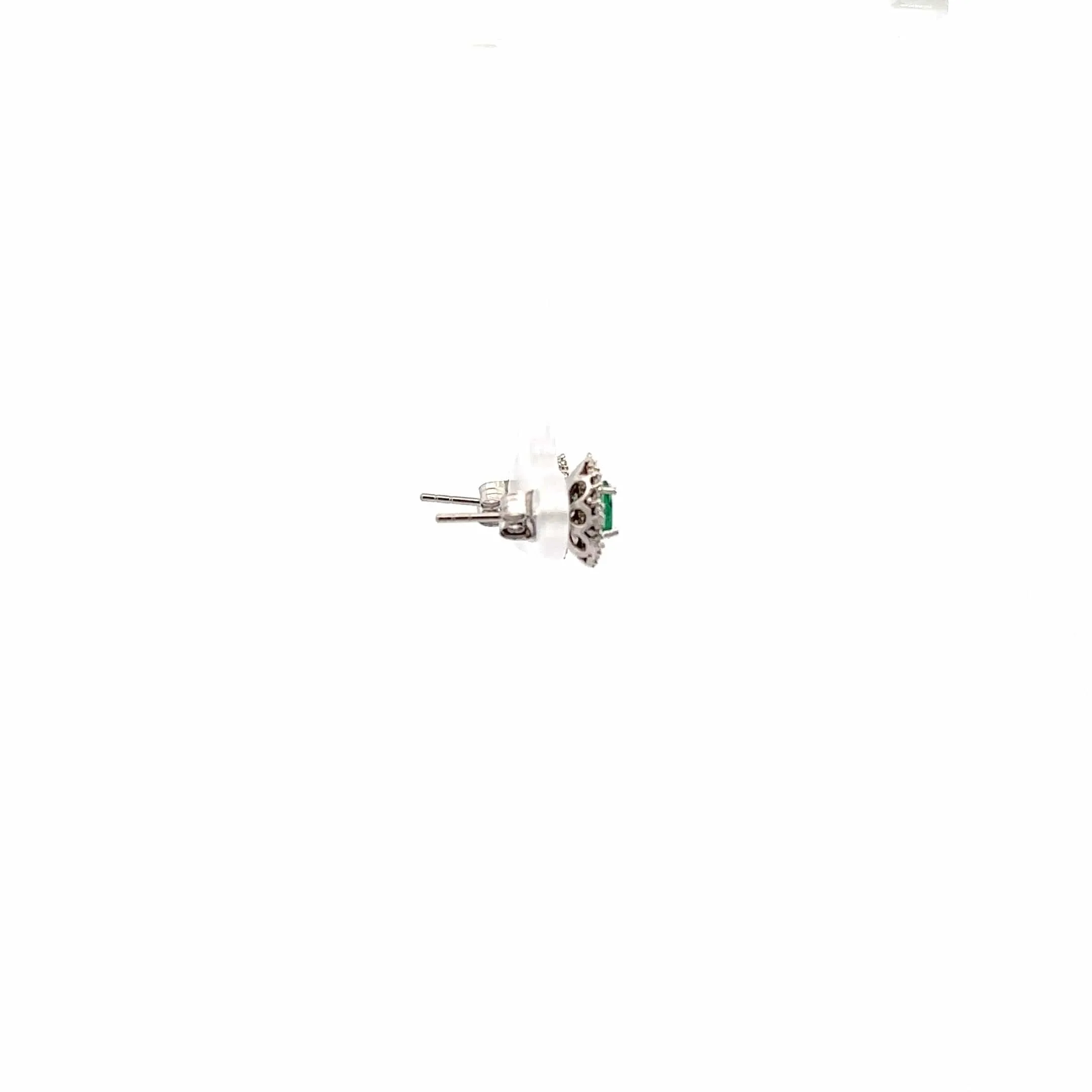 Baikalla™ Classic 14k White Gold Emerald Stud Earrings