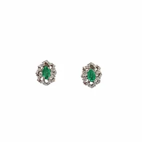 Baikalla™ Classic 14k White Gold Emerald Stud Earrings