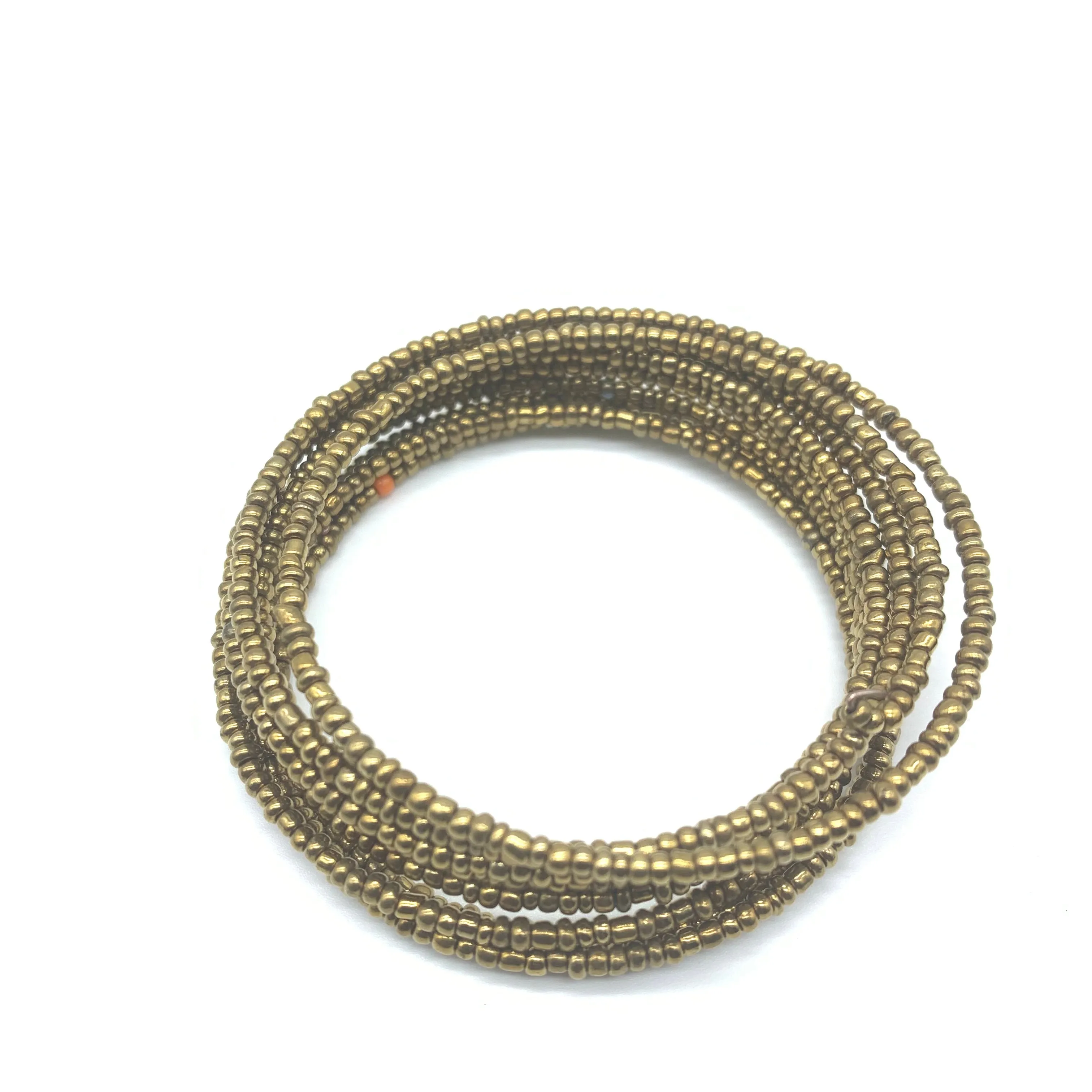 Beaded Coil Bracelet-Gold 4