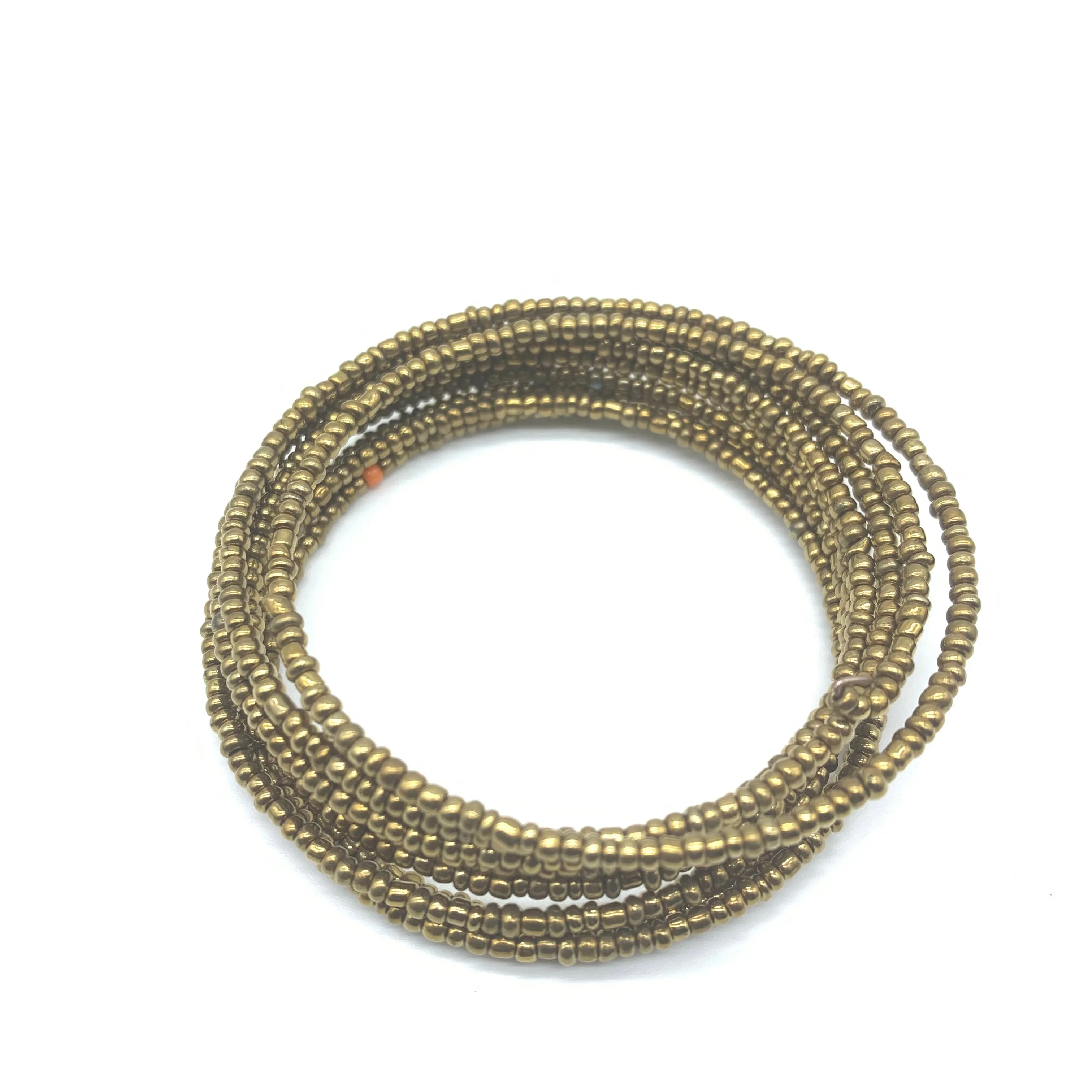 Beaded Coil Bracelet-Gold 4