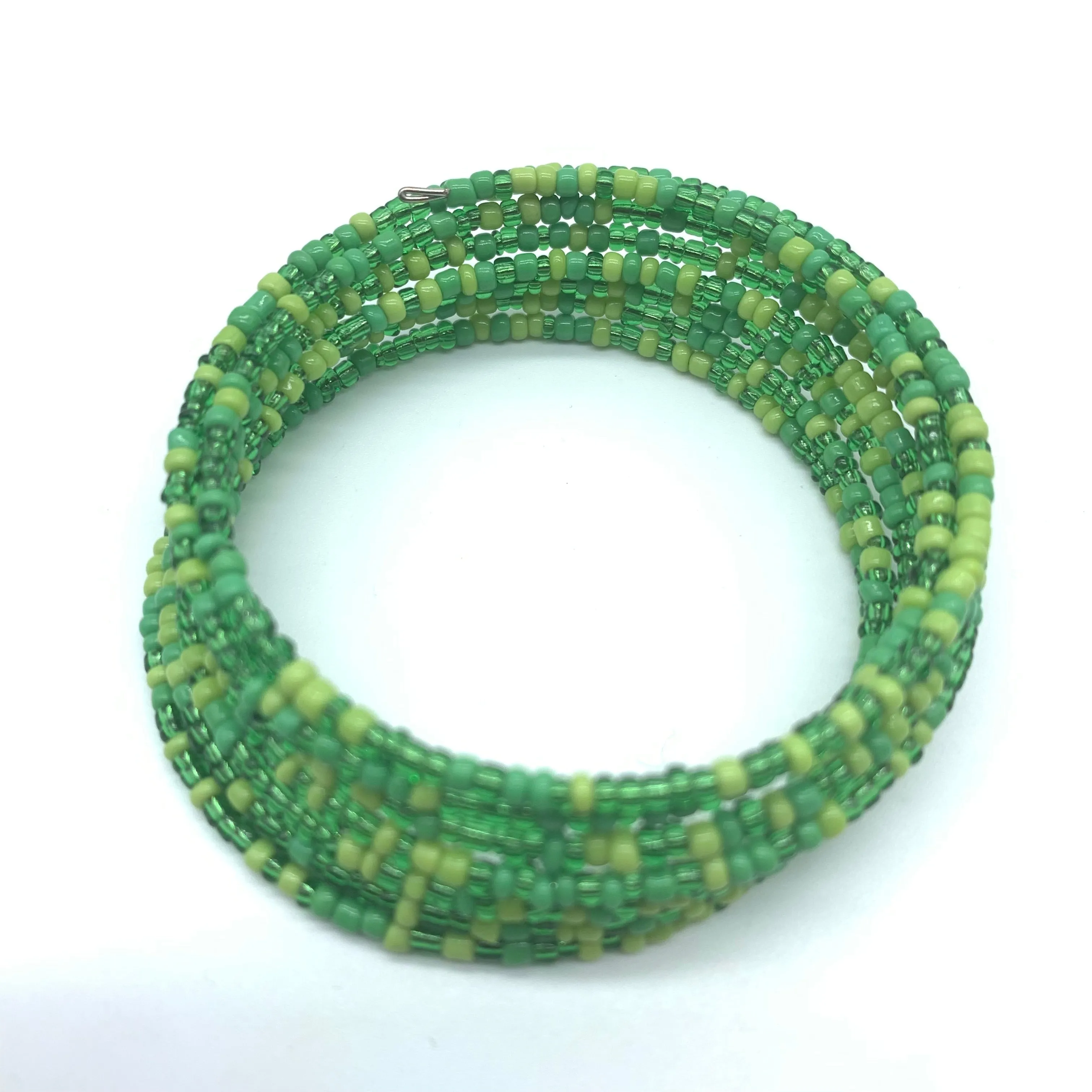 Beaded Coil Bracelet-Green