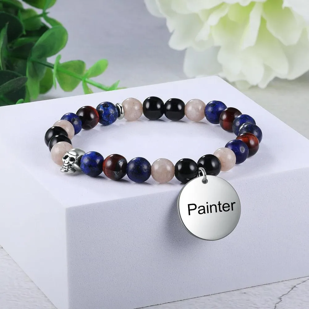 Beaded Stainless Steel Chain Bracelet Everyday Wear Accessory