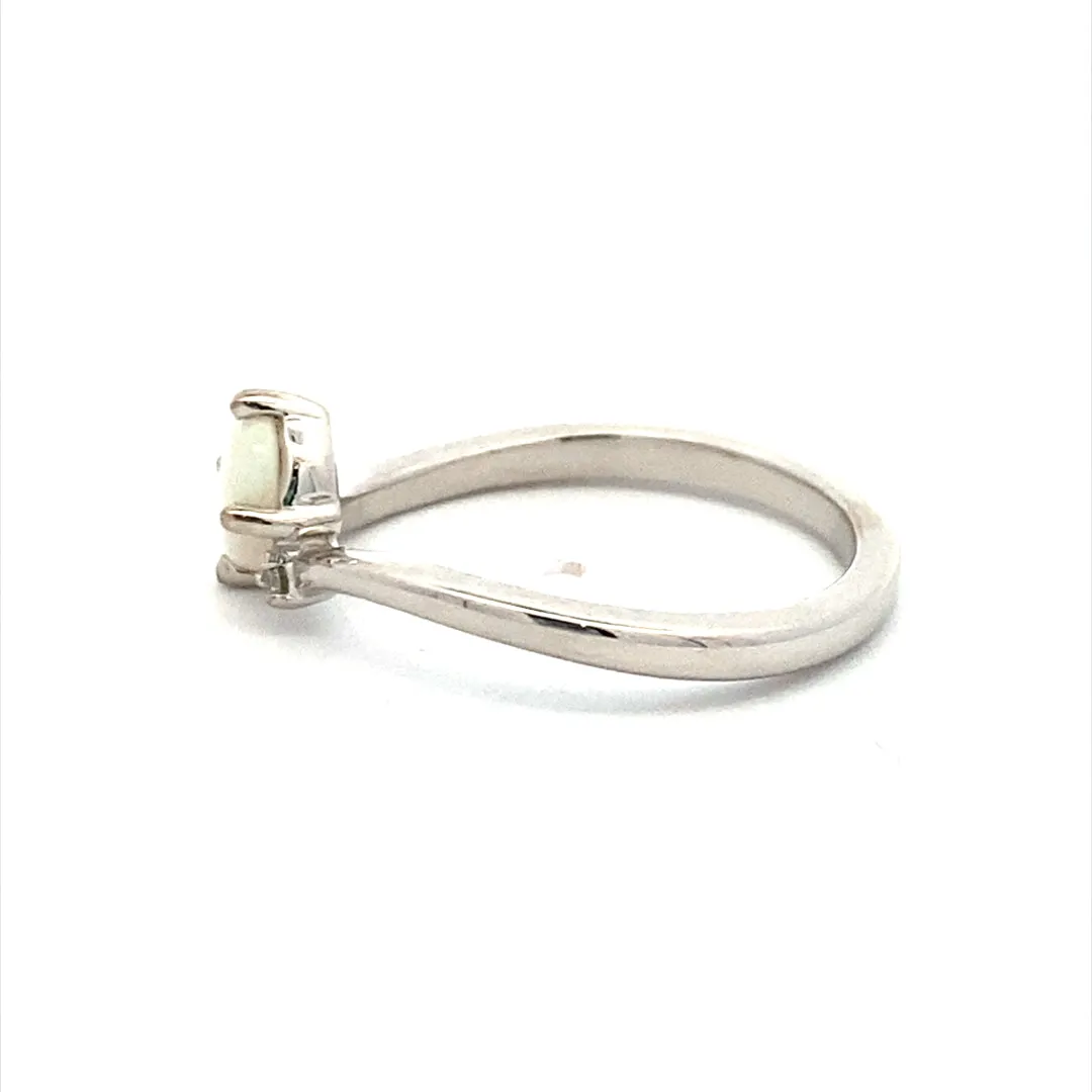 Beeghly & Co. White  Gold Opal Ring