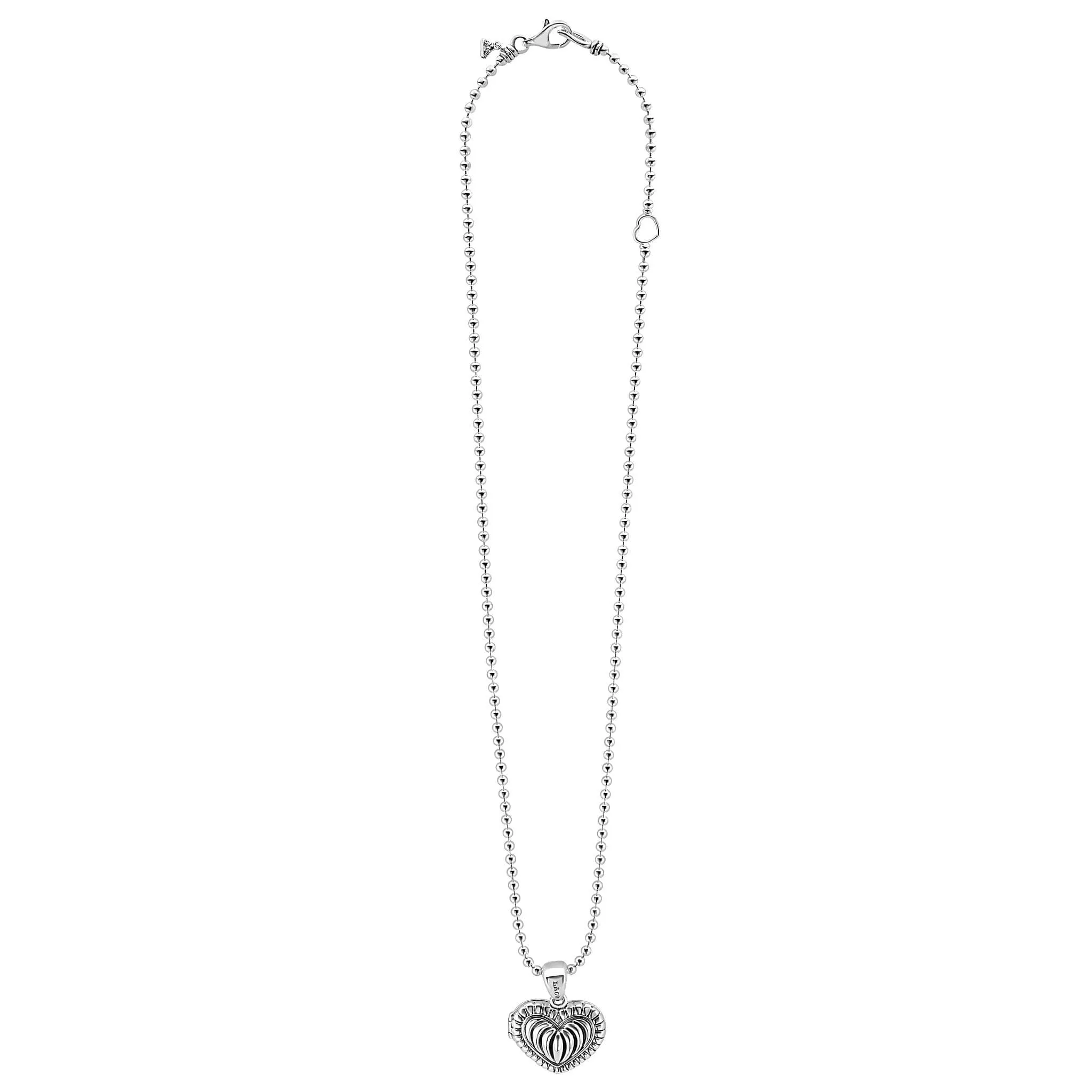 Beloved Fluted Heart Locket Necklace