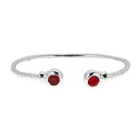 Better Jewelry Personalized Birthstone Solid .925 Sterling West Indian Bangle