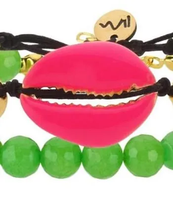 Biarritz Bracelet Set in Neon Pink/Green | Neon Pink/Green