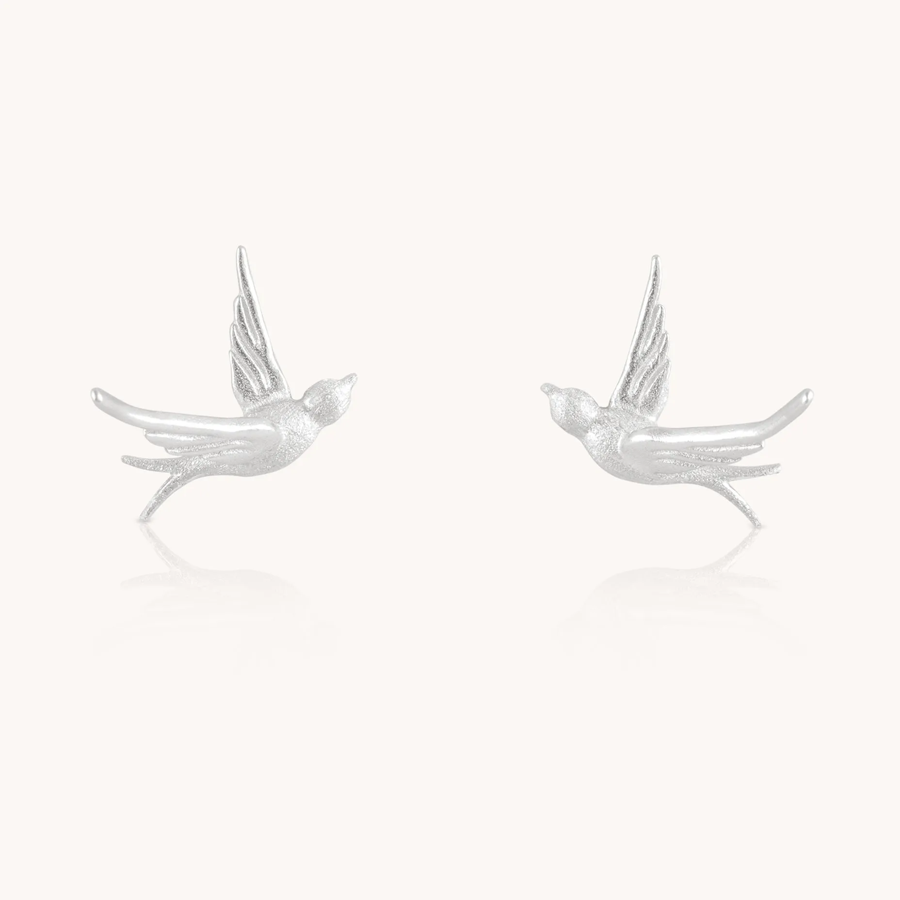 Bird Silver Stud Earrings