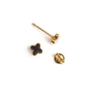 Black Alhambra Stud Earrings