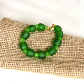 Bright Green Handmade Bead Bracelet