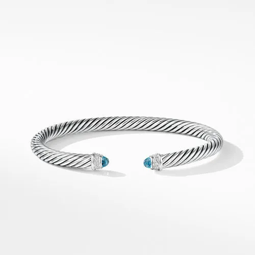 Cable Classics Collection® Bracelet with Blue Topaz and Diamonds