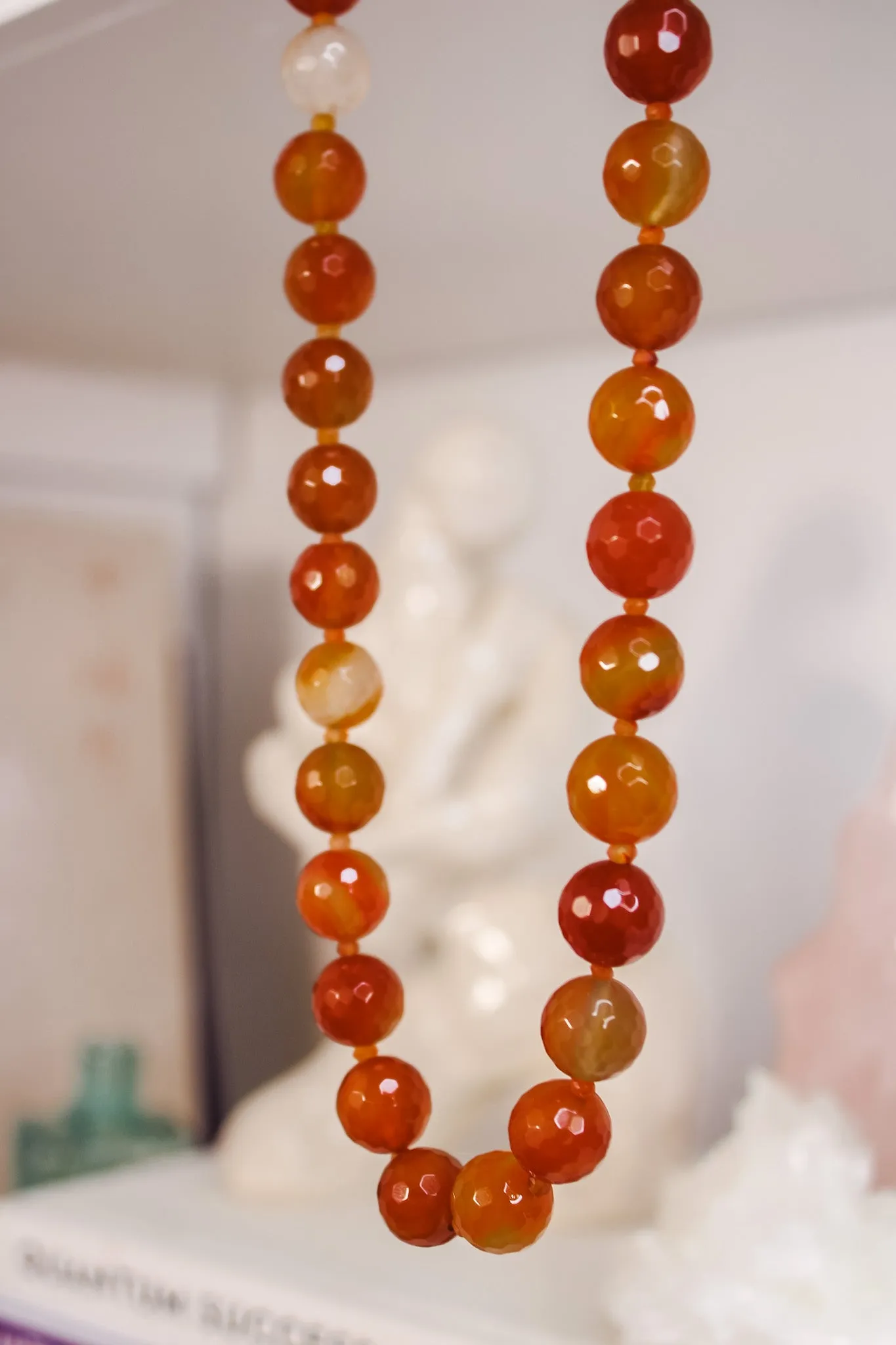 Carnelian Statement Diamond Lock Necklace