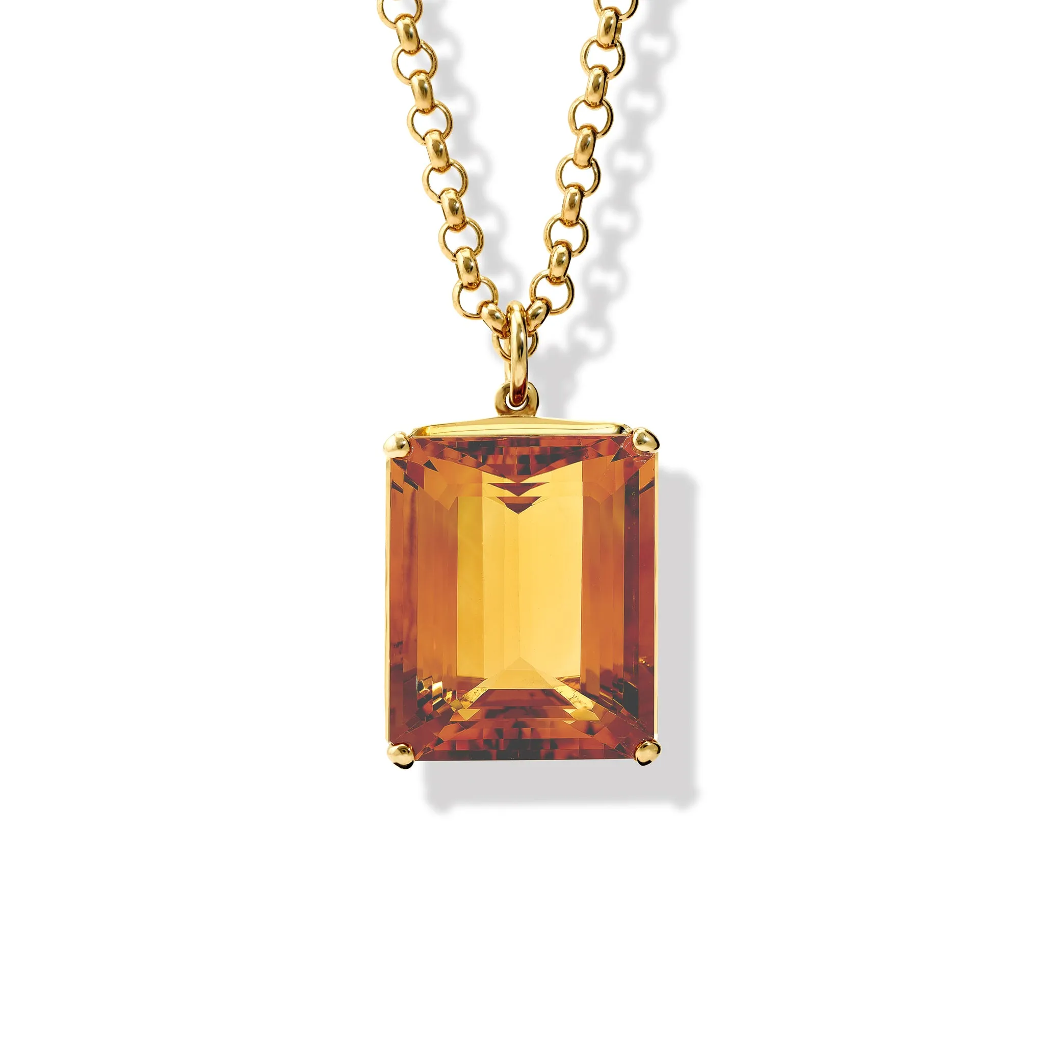 Carrelino Necklace Pendant Yellow Gold - Citrine