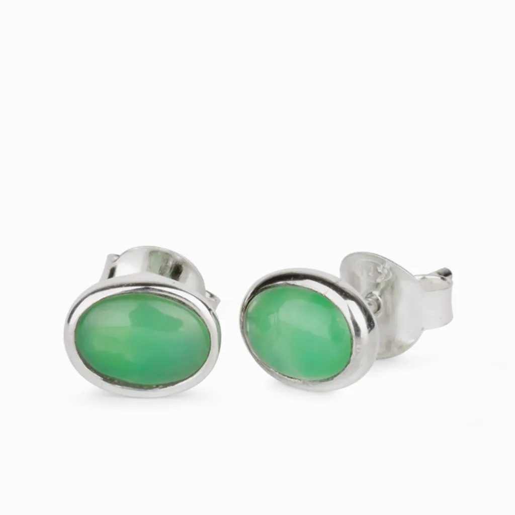 Chrysoprase Stud Earrings