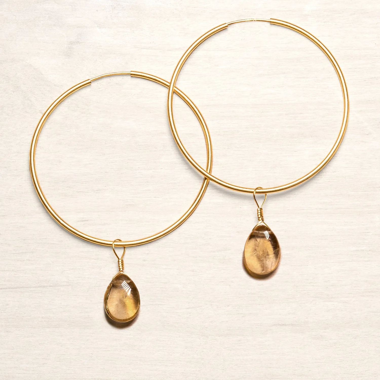 Citrine Hoop Earrings