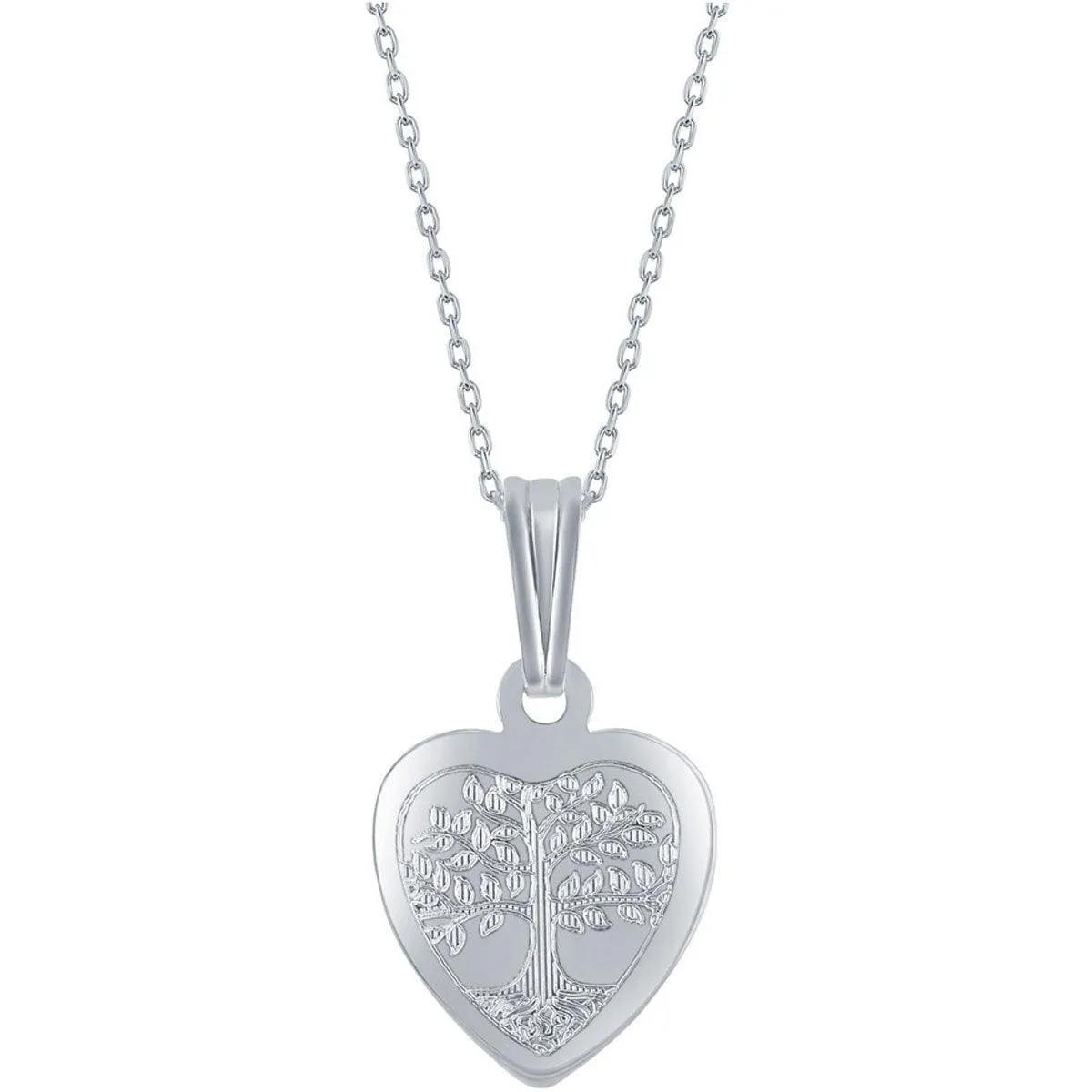 Classic Women's Pendant and Locket Set - Sterling Silver Tree of Life Heart | J-2748