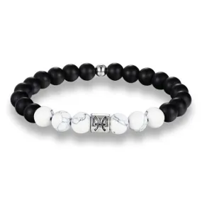 Classy Men Pisces White Beaded Zodiac Bracelet