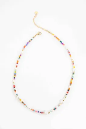 Color Wave Beaded Pearl Necklace