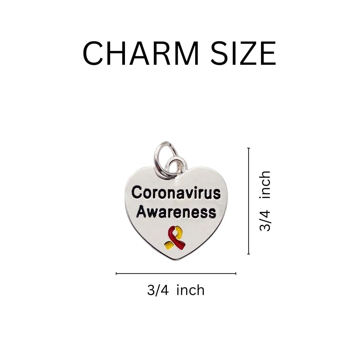 Coronavirus (COVID-19) Awareness Heart Beaded Charm Bracelets