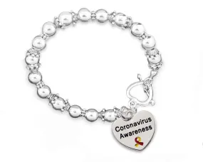 Coronavirus (COVID-19) Awareness Heart Beaded Charm Bracelets