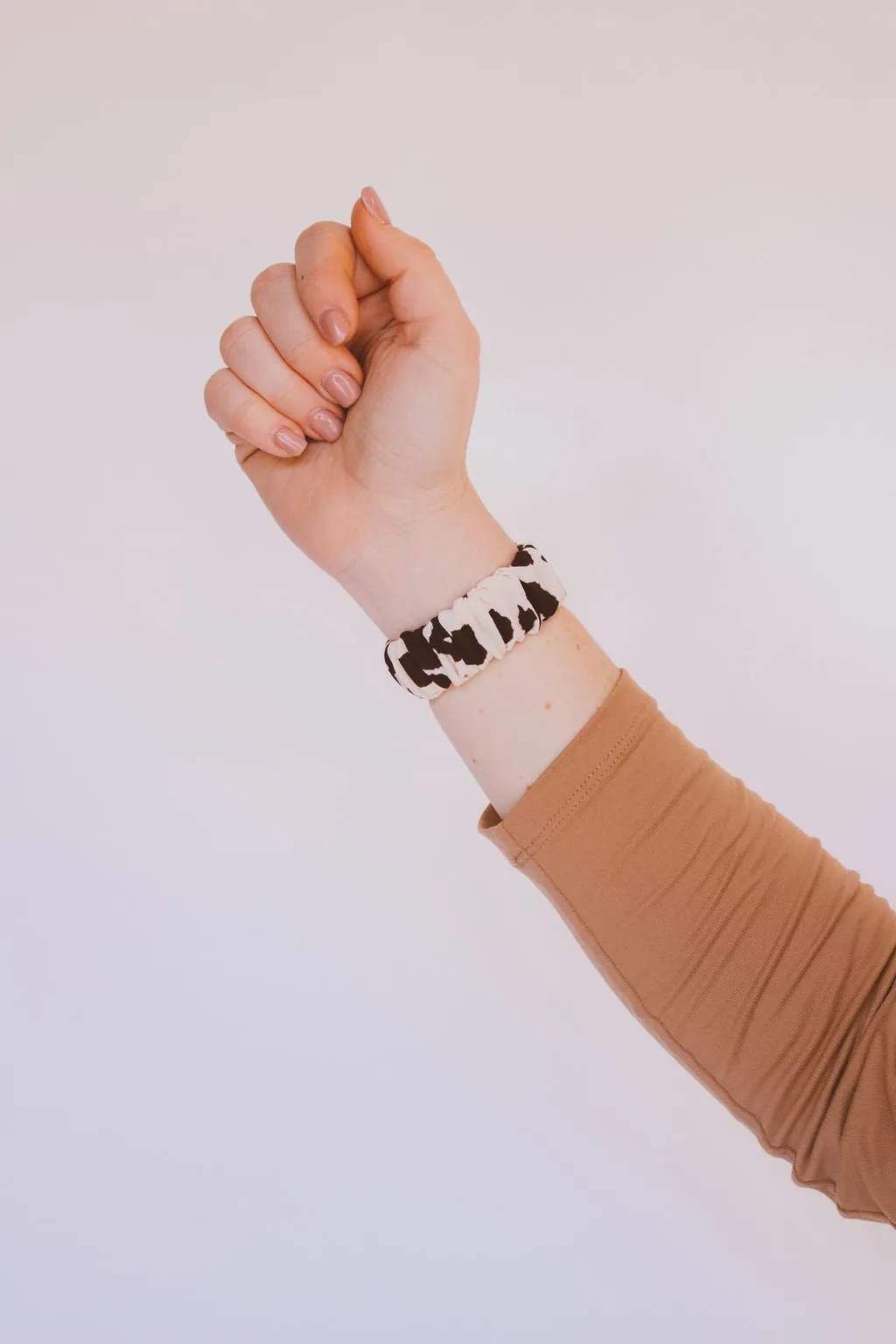 Cowhide Chic Scrunchie Band Compatible with Apple Watch