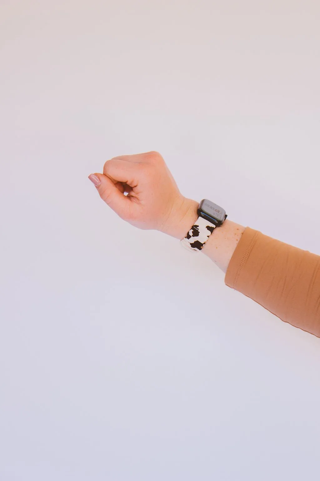 Cowhide Chic Scrunchie Band Compatible with Apple Watch