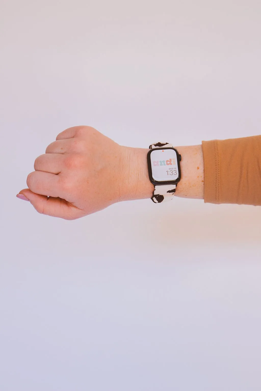 Cowhide Chic Scrunchie Band Compatible with Apple Watch