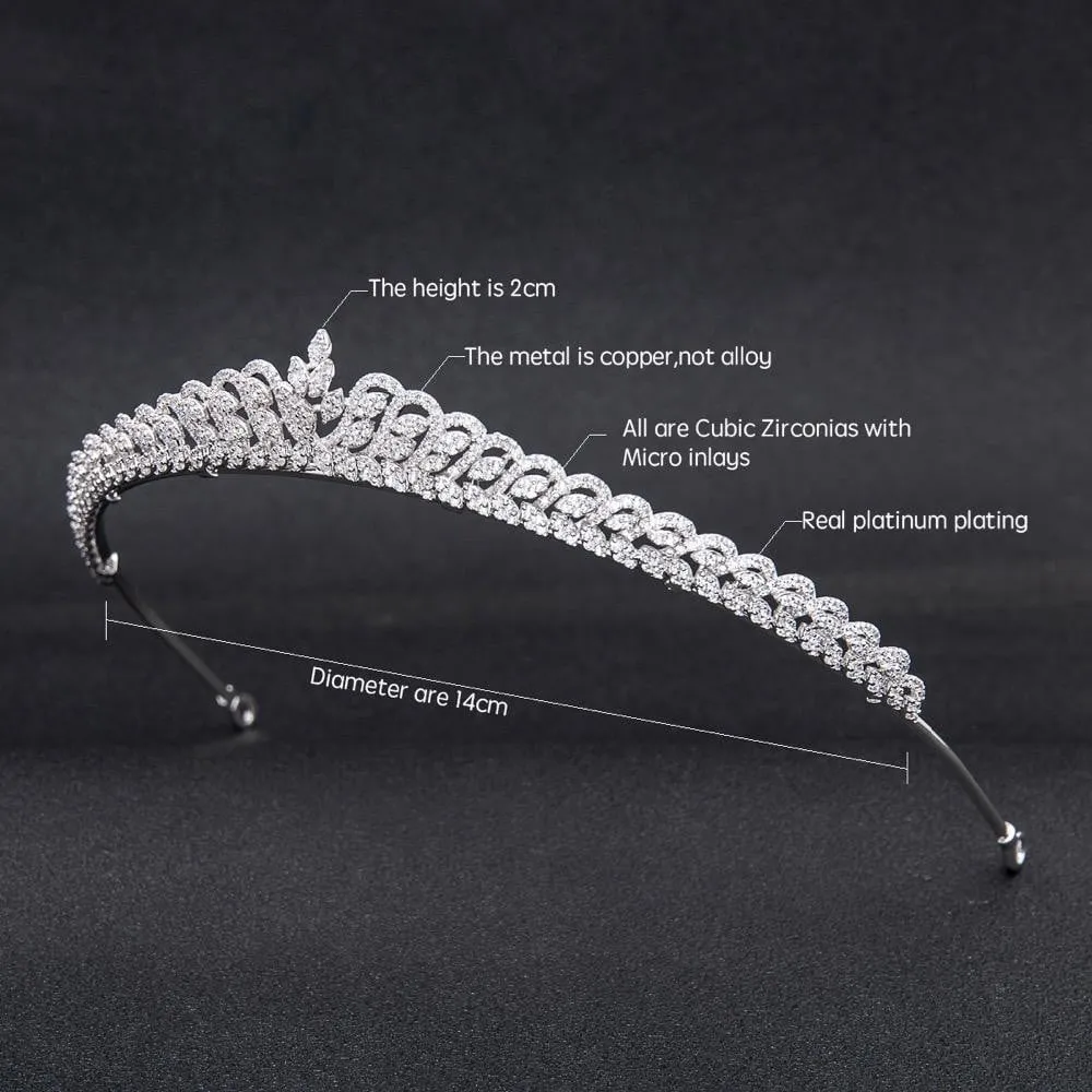 Cubic zircon wedding bridal tiara diadem hair jewelry CH10219