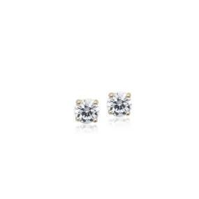 Cubic Zirconia 4mm Solitaire Earrings