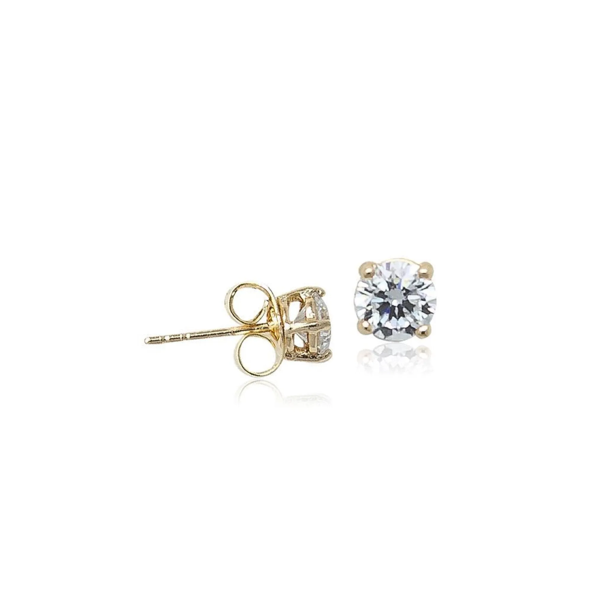 Cubic Zirconia 4mm Solitaire Earrings