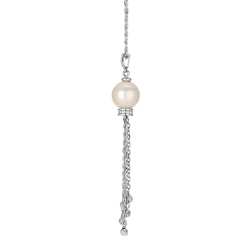 Cultured freshwater pearl drop necklace in sterling silver