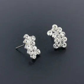 Curved Crystal Earrings