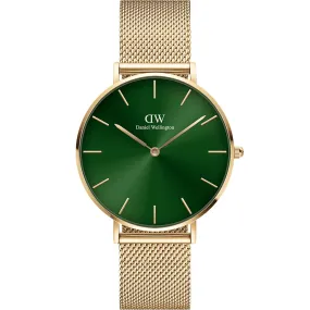 Daniel Wellington Petitte Emerald DW00100481 Gold Stainless Steel Mesh 36mm