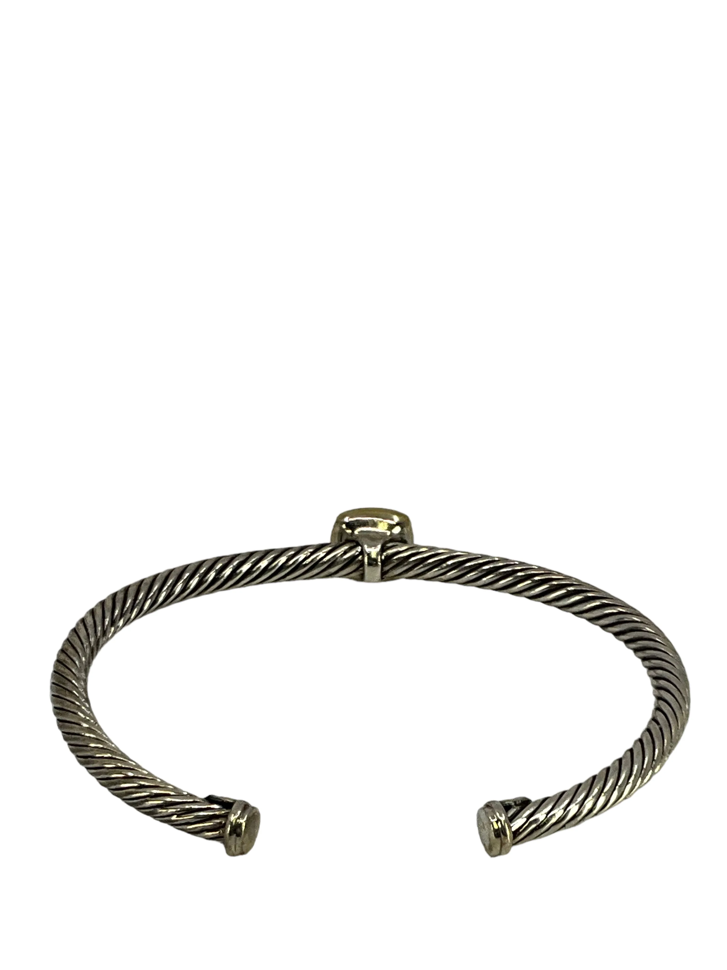 DAVID YURMAN Sterling Silver Smoky Quartz Noblesse Cable Cuff Bracelet