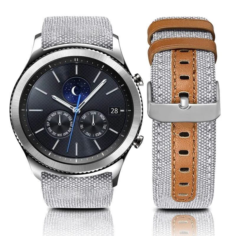 Denim & Leather Watch Straps Compatible with the Oppo Watch 3