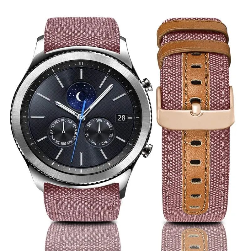 Denim & Leather Watch Straps Compatible with the Oppo Watch 3