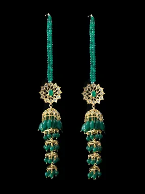 DER161 Yukti multilayer jhumka ( green ) SHIPS IN 2 WEEKS