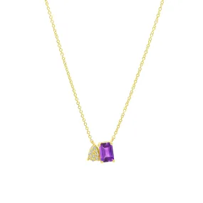 Diamond & Gemstone Toi Et Moi Necklace