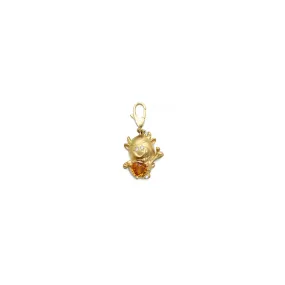 Diamond Chinese Zodiac Ox with Citrine Heart Pendant (18K)