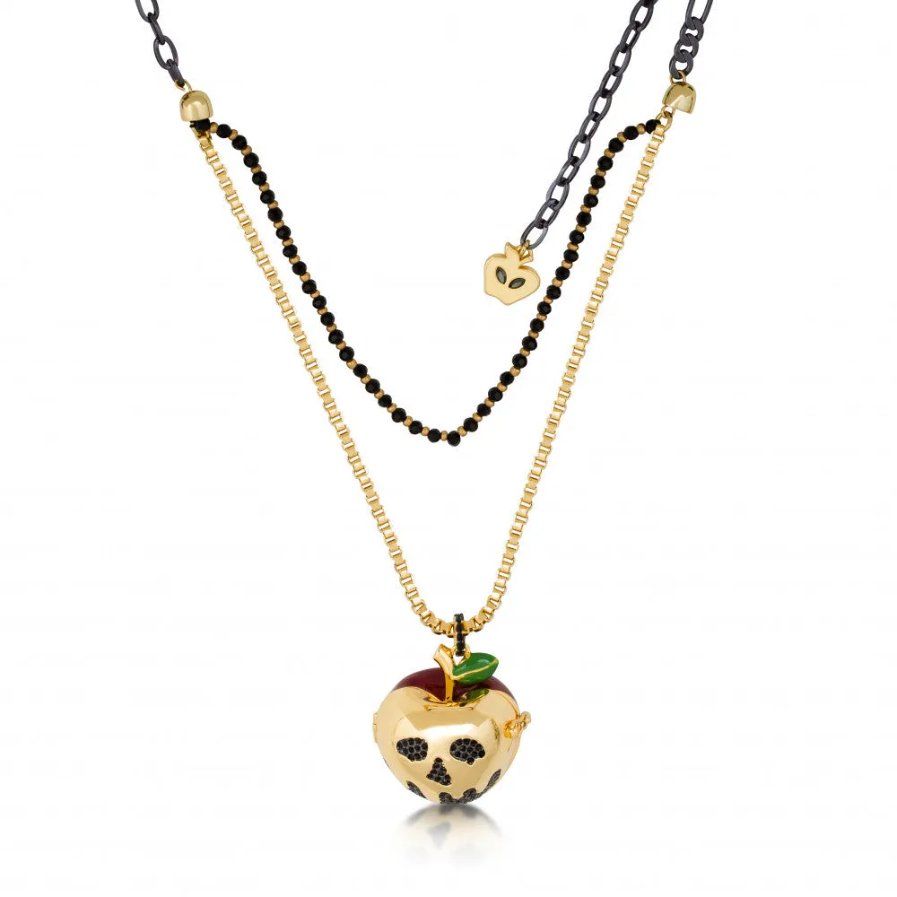 Disney Couture Kingdom Snow White Large Poison Apple Locket Necklace