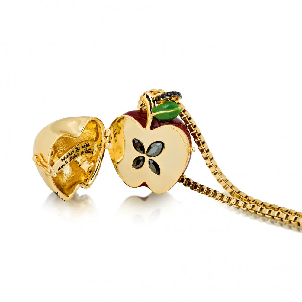 Disney Couture Kingdom Snow White Large Poison Apple Locket Necklace