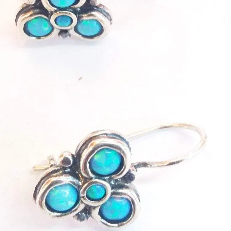 Earrings, Opal silver earrings, Sterling Silver Earrings