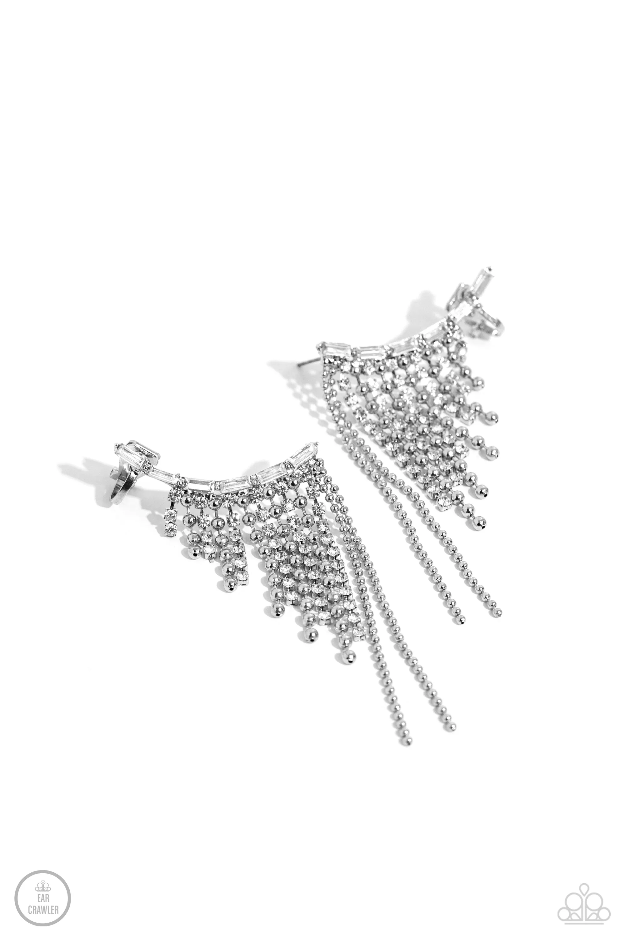 Earrings Tapered Tease - White Earcrawlers E518