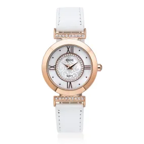 Eclipse Crystal Set Rose Tone Roman Numeral Ladies  Watch