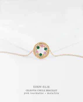 EDEN   ELIE Celestia Circle Bracelet - Pink Tourmaline   Malachite