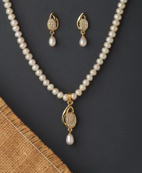 Elegant Real Pearl Necklace Set