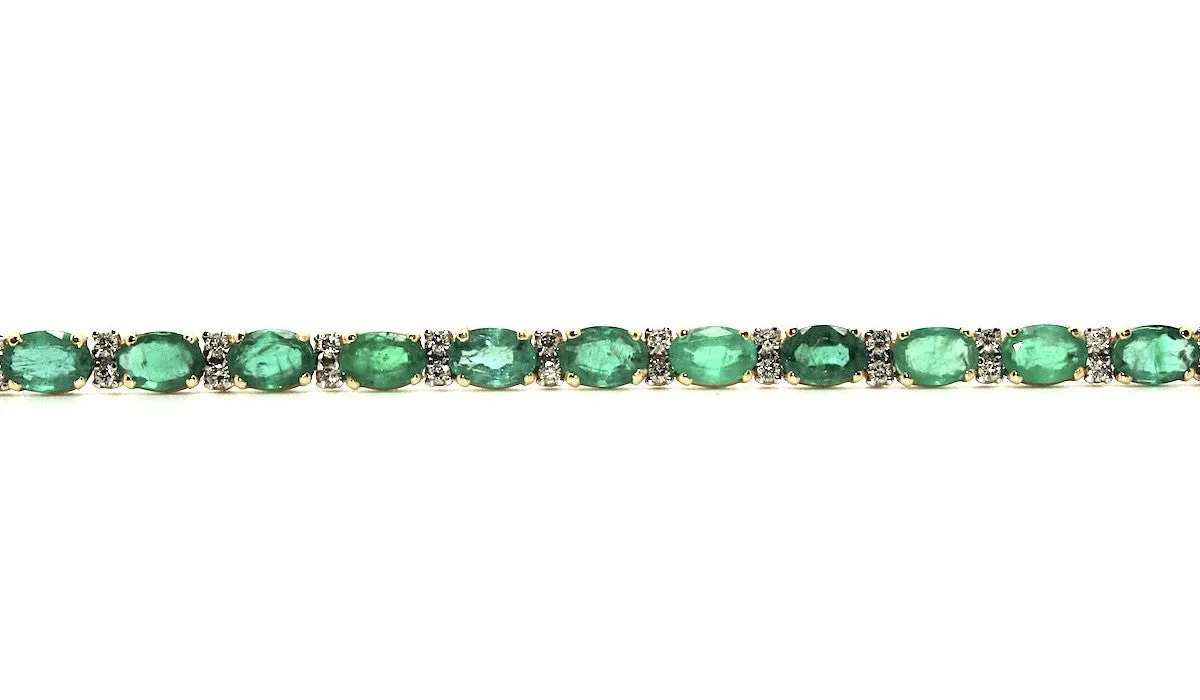 Emerald And Diamond Tennis Bracelet Ad No.1114