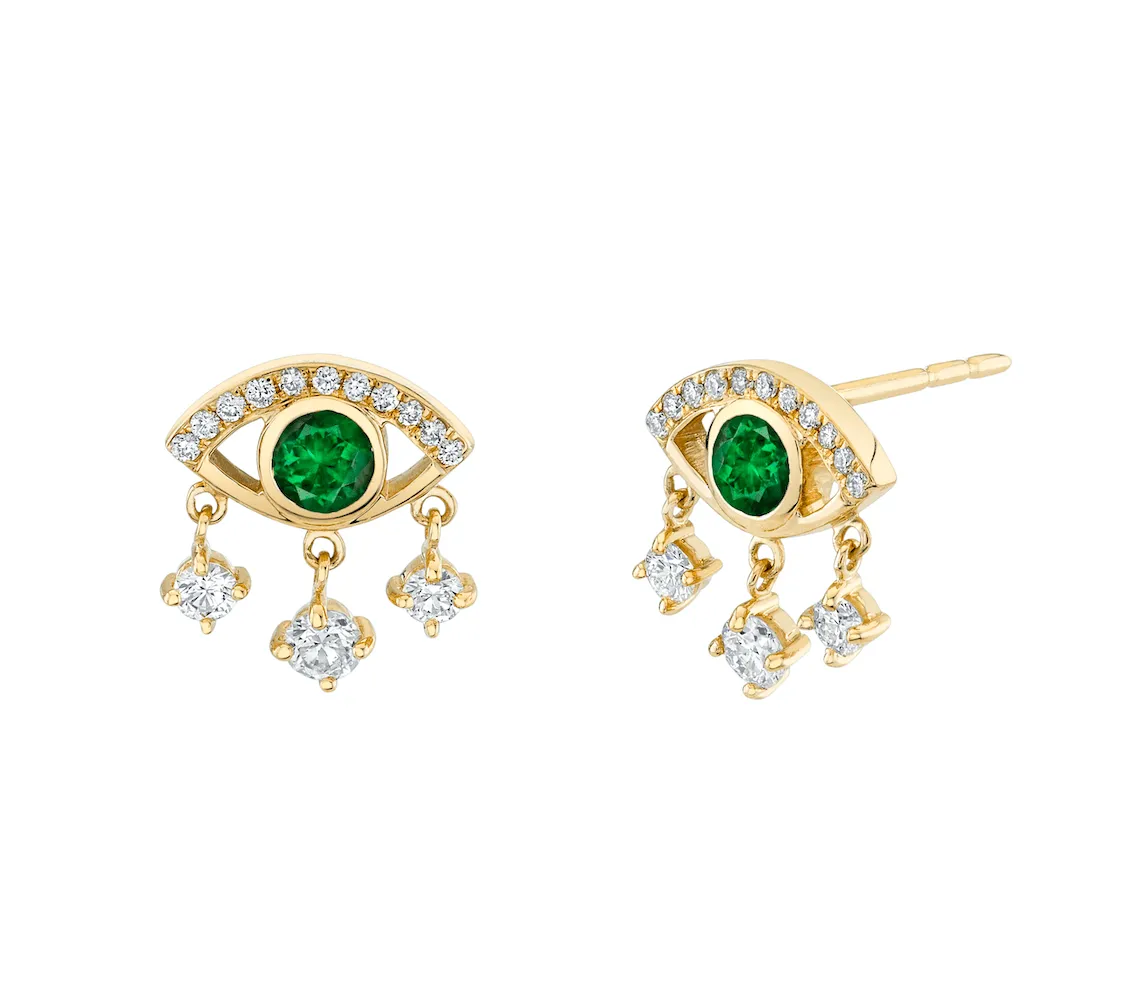 Emerald Eye of Emotions Studs